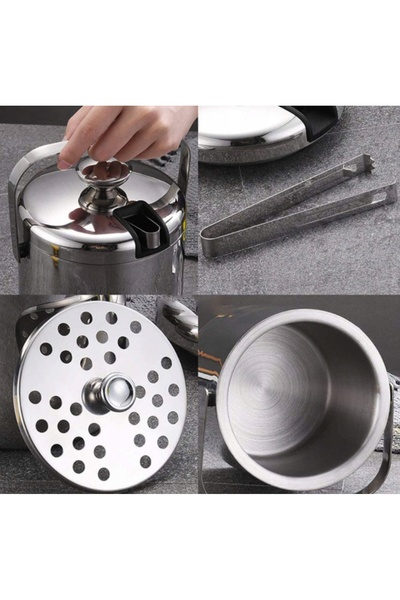 Stator Vas termic pentru gheață, recipient frigorific 1,3L + capac și clește