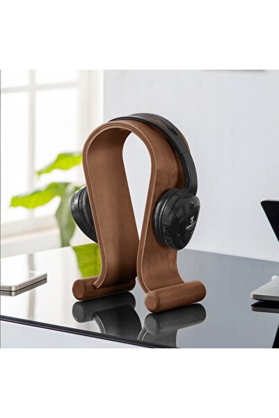 Maclean Suport din lemn pentru căști over-ear, suport pentru gaming, design e...