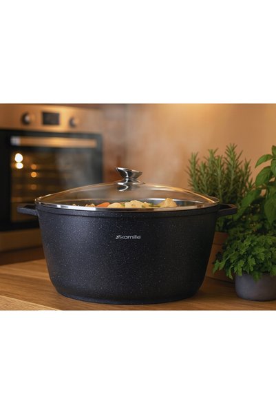 Kamille GARNEK GRAND 13.5 L oală tradițională de marmură cu capac, pentru ind...