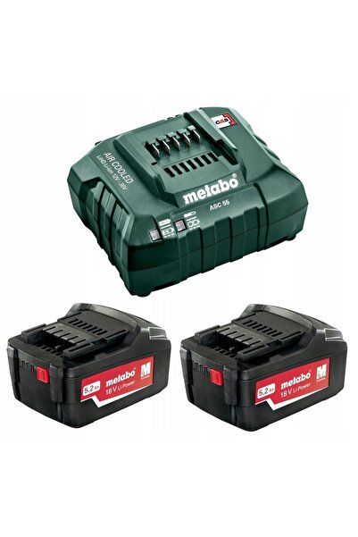 Metabo 2x LiPOWER 18V/5,2Ah set de baterii de bază Încărcător ASC 145