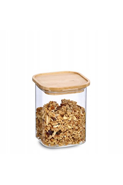 zeller Borcan cu capac de bambus, 900 ml, 11 x 11 x 13.6 cm