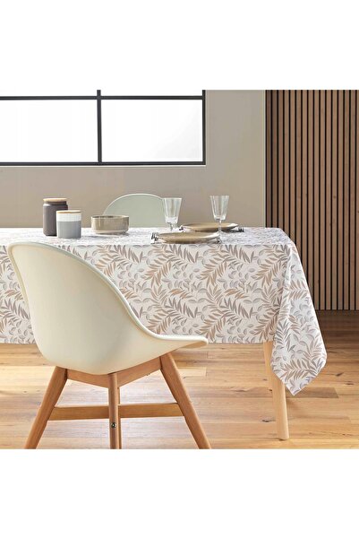 Douceur D'INTERIEUR PLAMOODPORNY FAȚĂ DE MASĂ ALBĂ CU FRUNZE COLORATE 145 x 2...