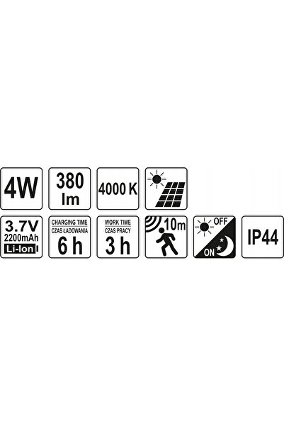 yato Lampă solară reflector LED cu senzor de mișcare