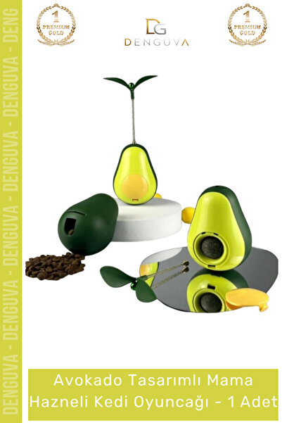 Denguva # Cat Toy Avocado Shaped Cat Mint Interactive Moving Educational Rewa...