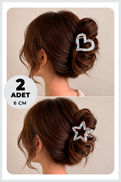 GXMPRO Set of 2 Colorful Star & Heart Hair Clips Imported Lotus Hair Clip Set...