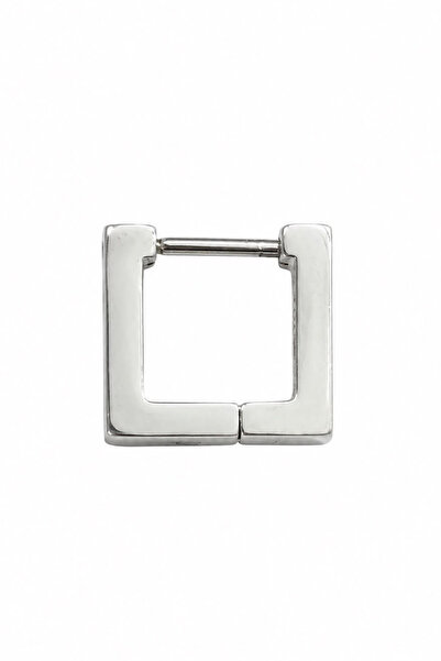 Blisse Piercing Unisex Silver Color Surgical Steel Square Hoop Earring 1 Piece