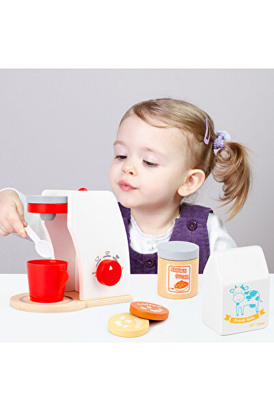 PlayFun JOC Lemn Aparat DE Cafea, Espressor piese include doua pastile colora...
