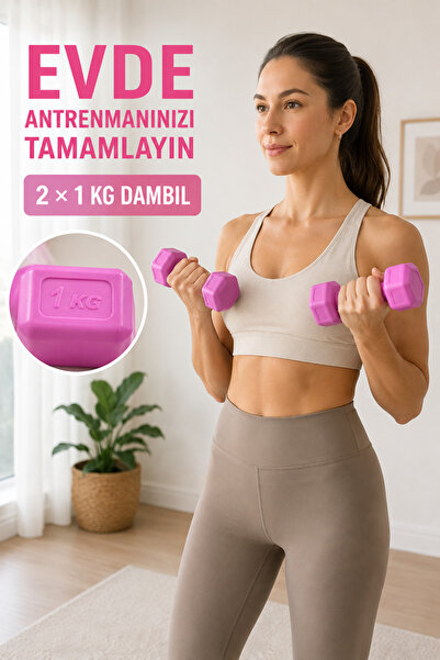 Tosima 2 x 1 Kg Plastik Dambıl Seti Siyah – Toplam 2 Kg Fitness, Pilates ve Ev Egzersiz Ağırlığı