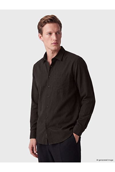 LC Waikiki Southblue Brown Regular Fit Gabardine Men's Shirt