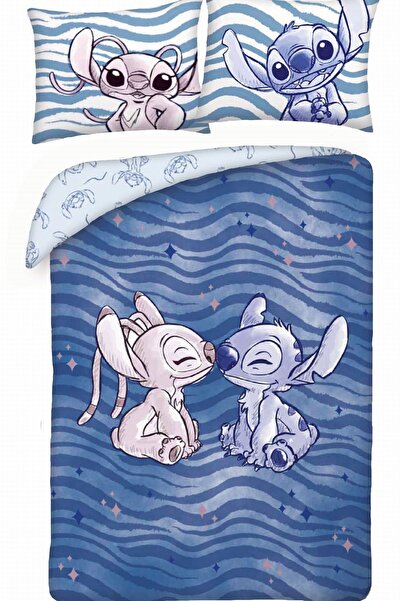 Halantex Set lenjerie de pat din bumbac 140x200 Lilo și Stitch Albastru tineret