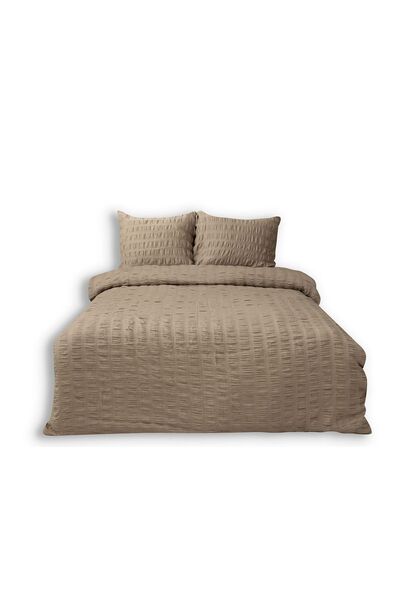 Matex Set de lenjerie de pat din satin 160x200, în relief, culoare uni bej în...