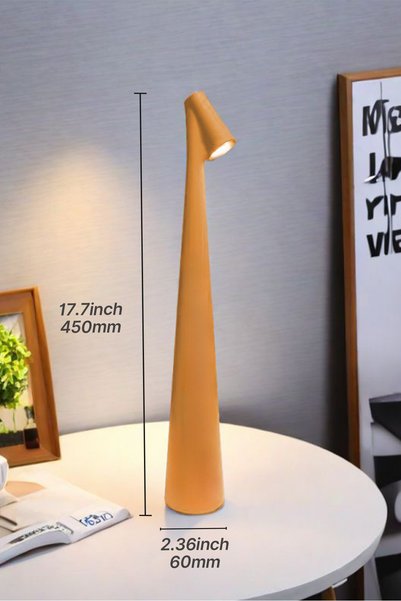 Generic Cordless Rechargeable Reading Metal Table Lamp, 3-Level Brightness | Orange, Portable LED Desk Light, Suitable for Indoor/Bedroom/Reading/Bedside/Ambient Lamp