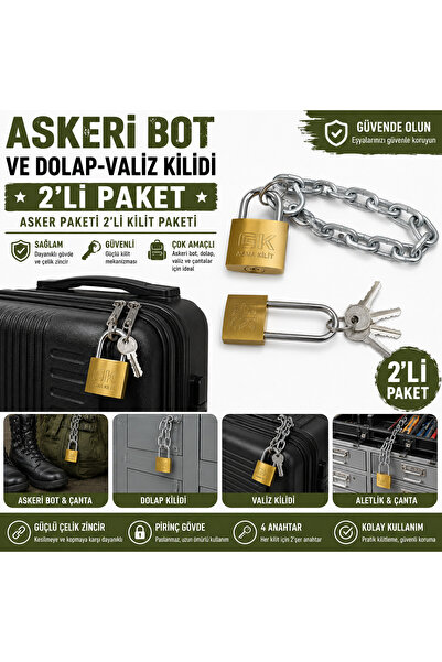 Hard Guard Yurt Dolabı Kilidi Zincirli Asma Kilit | Üniversite Öğrencileri İç...