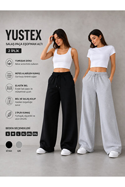 yx yustex sport 2-dijelna ŽENSKA TRENERKA SA ŠIROKIM NOŽICAMA (CRNA i SIVA)