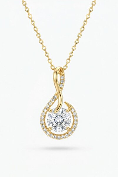 The Jewel Heart Colier Infinite Glow, Argint 925, Placat cu Aur 18K, Pandanti...
