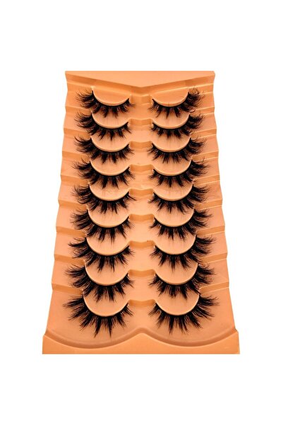 Choice3 9pairs-HU-5 2024 New 9 Pairs Cat Eye Lashes Fluffy Faux Mink Lashes 8...