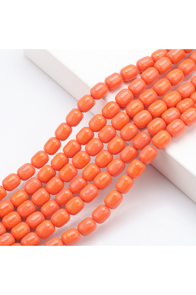 Choice CI JU red 35pcs 8x10mm Crystal Glass Beads Cylindrical Loose Spacer Be...