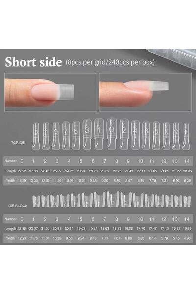 Choice قوالب أظافر مزدوجة على شكل شطبة بيضاوية w559، 240 قطعة/صندوق، قوالب عل...