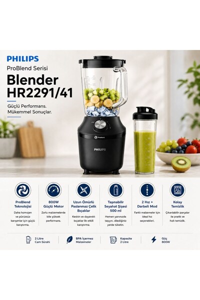Philips 3000 Serisi Blender ProBlend Crush Teknolojisi 600W, 2 Lt, 2 Hız Ayar...