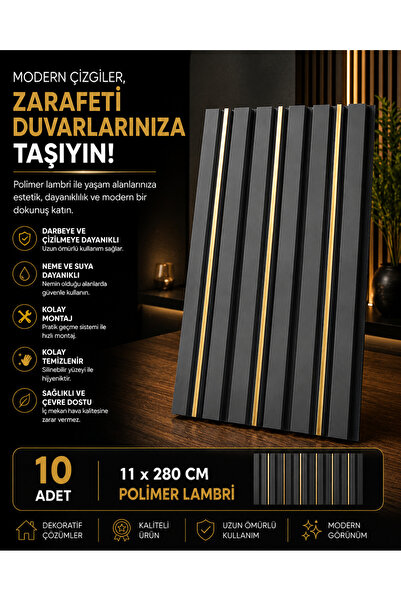 wood life Polimer Duvar Paneli ve Duvar Lambrisi ve Vestiyer Tv Ünistesi Deko...