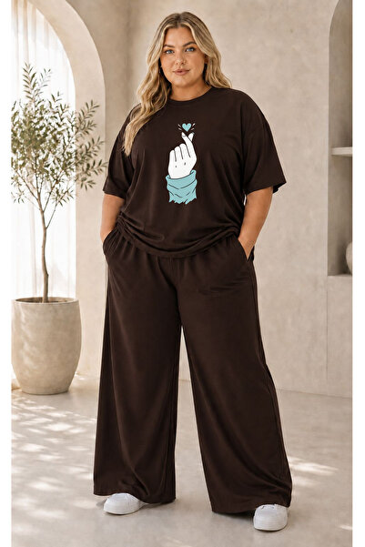 Prekarya design Women's Plus Size Premium Oversize Cotton 2-Piece Tracksuit S...