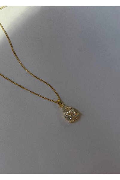 KİLİGİSTANBUL 14 K RENGİNDE DAMLA TAŞ KOLYE 42+5 CM
