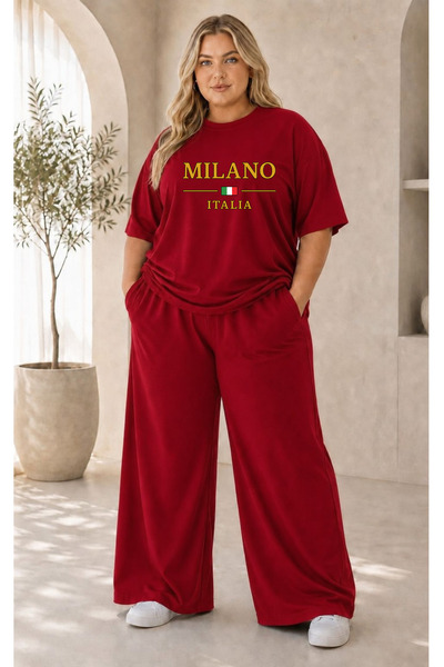 classy moda Women's Plus Size Premium Oversize Cotton 2-Piece Tracksuit Set C...
