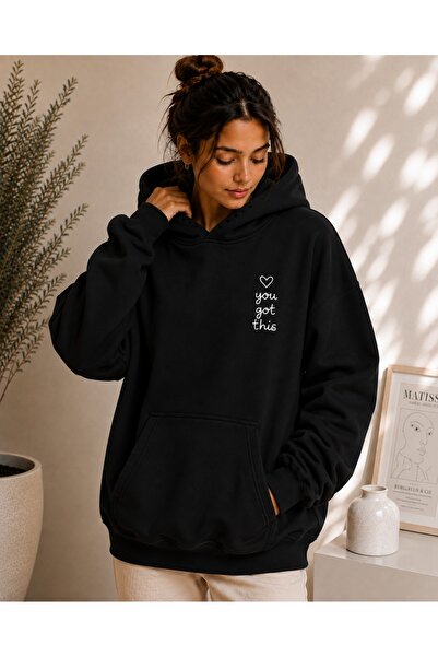 TREND EMMODA Women's Minimal Printed Oversize Sweatshirt