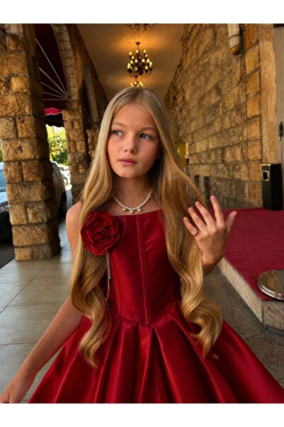 Miss Lorin Kids فستان ساتان بتصميم خاص للأطفال