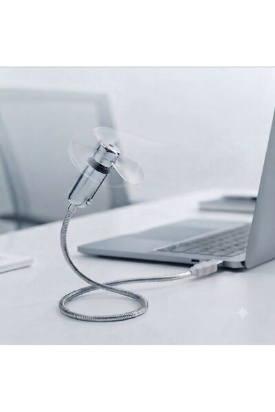 newnet SL-UF02 USB LED Işıklı Mini Vantilatör | Esnek Metal Gövde Masa Fanı |...