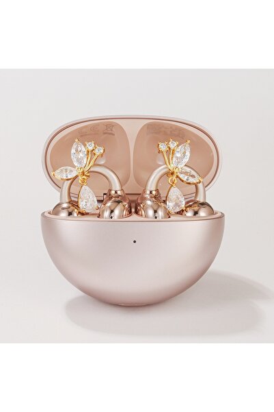 Pick & Go Huawei FreeClip Uyumlu Gold Kristal Dal Tasarımlı Sallantılı Taşlı ...