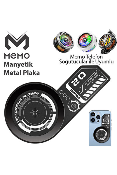 Memo VC01 Manyetik Metal Halka - Telefon Soğutucu Manyetik Tüm modeller SIYAH