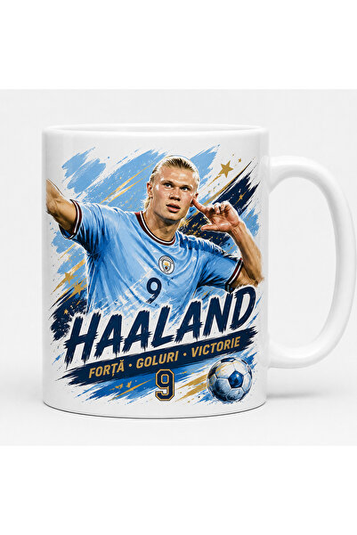 Generic Brand Cana personalizata, cadou pentru fan fotbal, model Haaland nr. ...