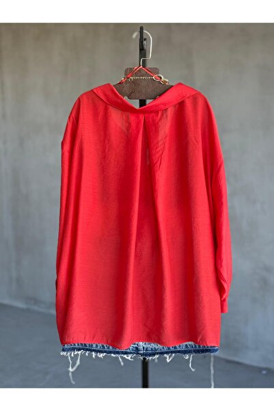 By Pakize Premium Düşük Omuzlu Oversize Gömlek
