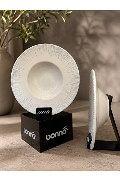Bonna 2'li Iris Banquet Çukur Tabak 24 cm 270 cc makarna / salata / sulu yeme...