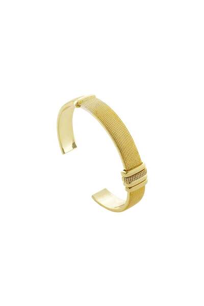 OXETTE Brățară fixă placată cu aur de 18K, decorată cu cristale de zirconiu N...
