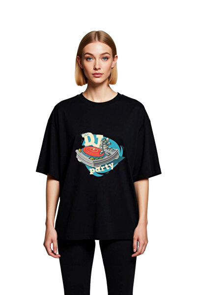 PayBuy Women's Oversize Graphic Printed T-Shirt Music Themed Retro Style Rela...