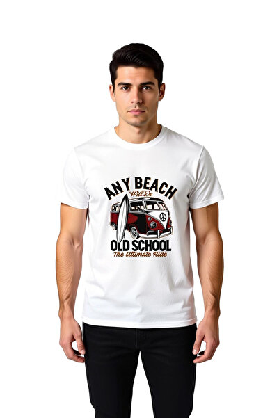 PayBuy Men's Retro Surf Culture Beach Themed Printed T-Shirt Vintage Van Patt...