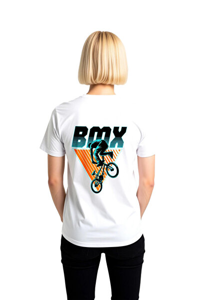 PayBuy تي شيرت نسائي بأكمام قصيرة مطبوع عليه رسومات دراجات BMX ريترو، تصميم م...
