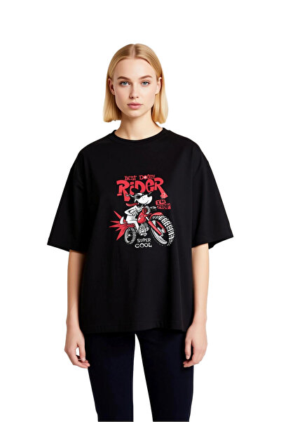 PayBuy Tricou supradimensionat pentru femei cu imprimeu Freedom Rider Motocic...