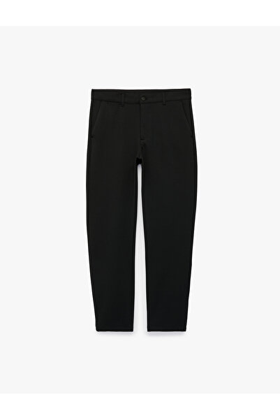 Koton Slim Fit Pocketed Buttoned Viscose Blend Fabric Trousers
