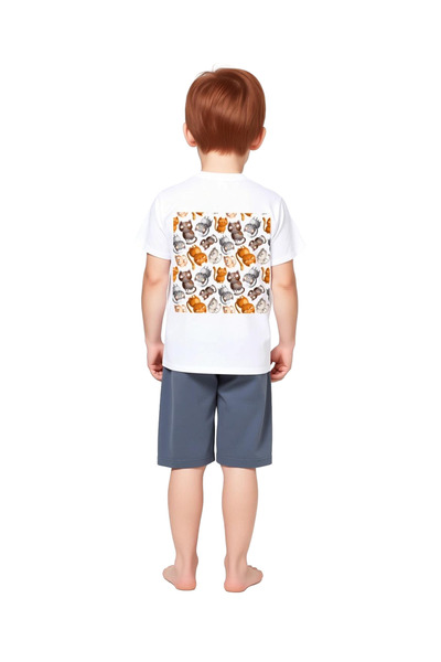 PayBuy Children's T-Shirt Cute Cat Characters Printed Relaxed Fit Short Sleev...