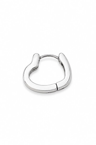 Blisse Piercing Unisex Silver Color Surgical Steel Heart Figured Hoop Earring...