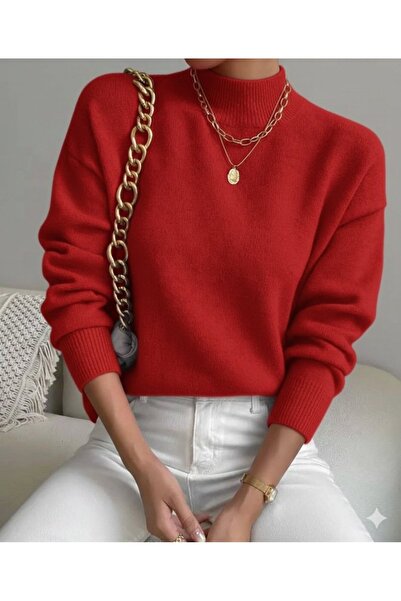 Wear Up بلوزة نسائية طويلة الأكمام بياقة مدورة من التريكو