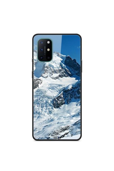 OEM Θήκη TPU Σιλικόνης με Γυάλινη Πλάτη για OnePlus 8T - Χιονισμένα Βουνά