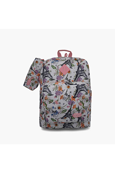 Roco Floral 2-Piece School Backpack Set for Girls 5-8 Yrs with Pencil Case - ...