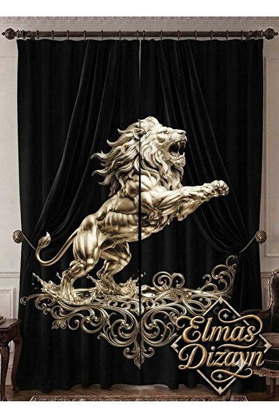 Elmas Dizayn Special Production Brand 240*280 cm Double Wing Background Curta...