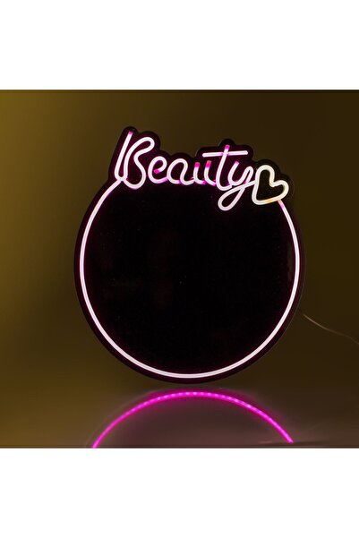 OEM Oglindă rotundă LED neon pentru înfrumusețare 36x39cm cu cablu USB