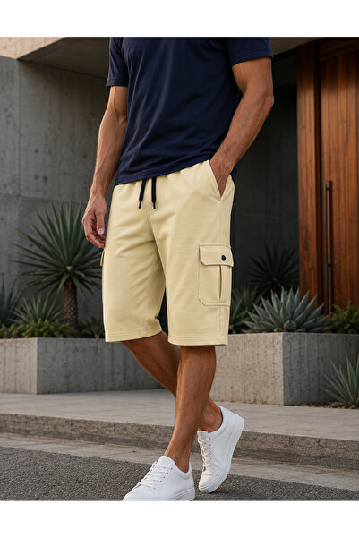OrganicKid Bon Voyage Erkek Bej Kargo Cepli Short