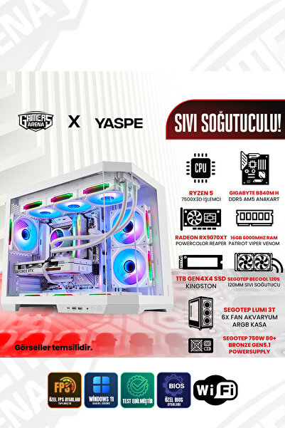 Gamers Arena YASPE RX9070XT AMD RYZEN 5 7500X3D 16 GB DDR5 RAM 1 TB GEN4 M2 S...